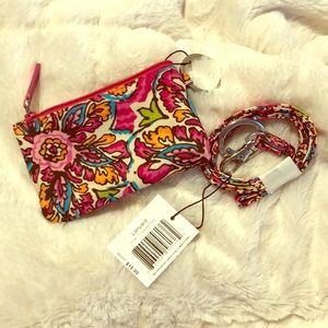 Vera Bradley ID zip case and lanyard